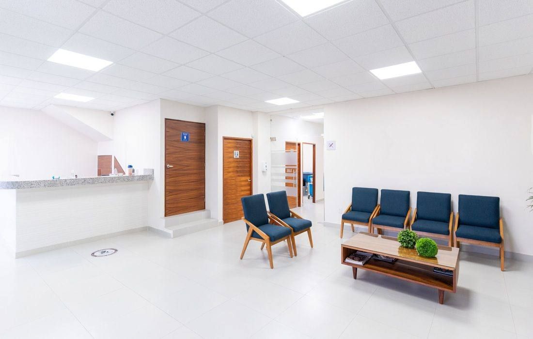 Bright, clean reception area