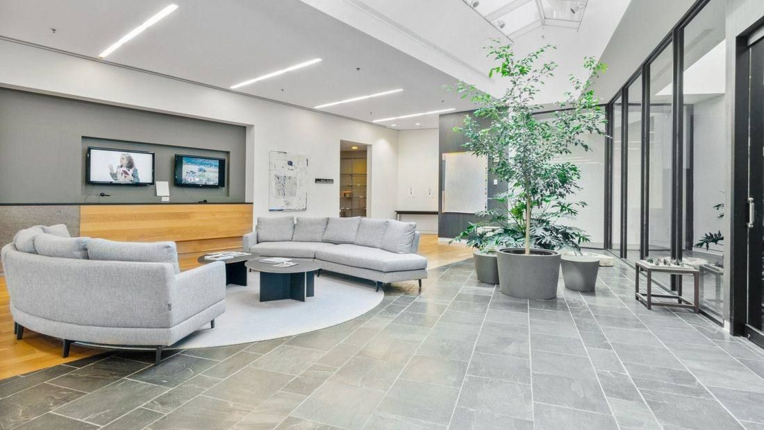 Clean, airy residential lounge