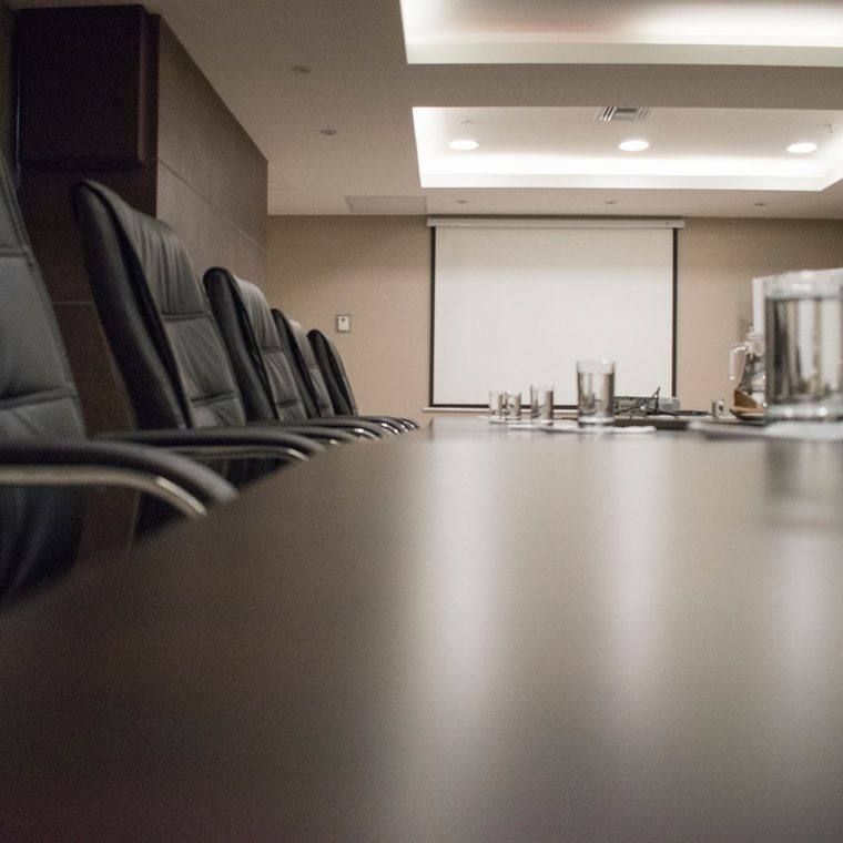 Clean boardroom