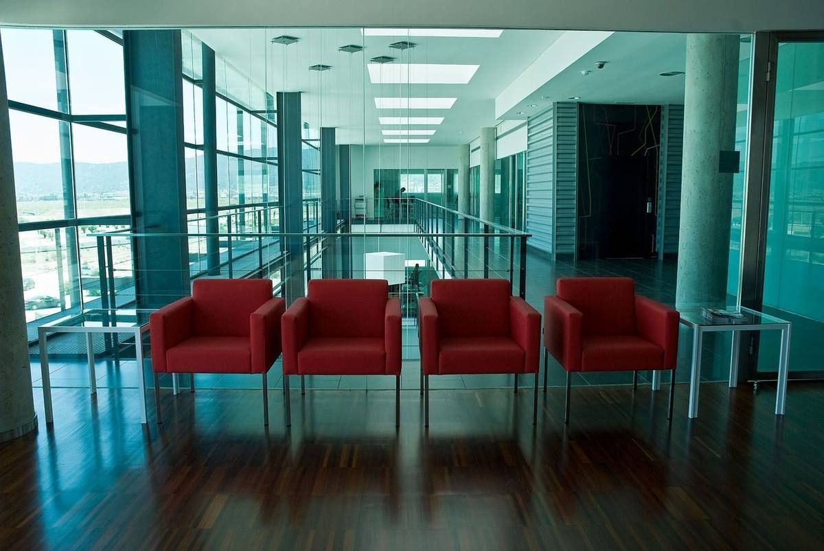 Gleaming floors in an open-plan office