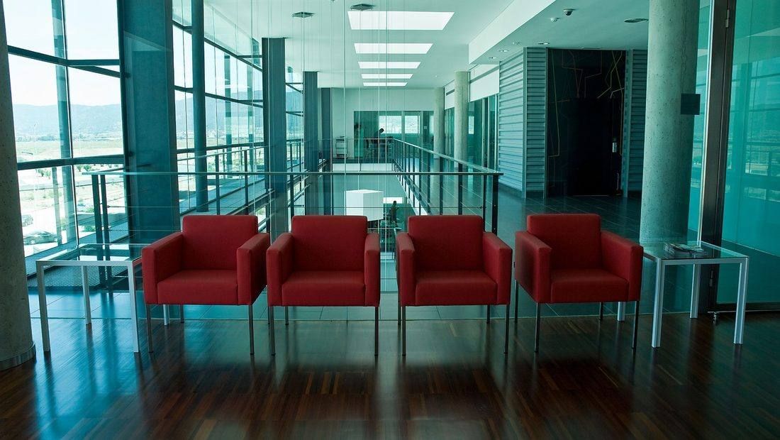 Gleaming floors in an open-plan office